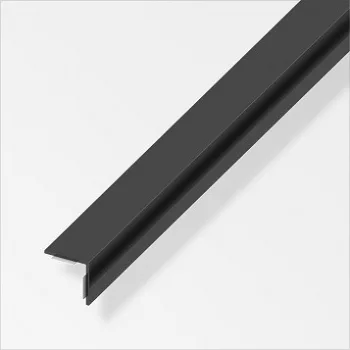   ALFER - szögben öntapadó PVC fekete - fényes 1000x20x20x1,5mm
