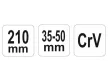 YATO Állítható csapos körmös kulcs 35-50 mm / 210 mm CrV