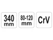 YATO Állítható csapos körmös kulcs 80-120 mm / 340 mm CrV