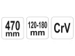YATO Állítható csapos körmös kulcs 120-180 mm / 470 mm CrV