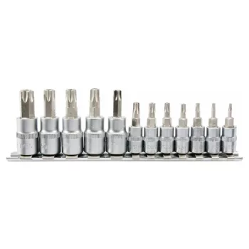  YATO Bit dugókulcs készlet 12 részes lyukas Torx 1/4", 3/8" CrV