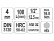 YATO Hosszú bit dugókulcs Imbusz 1/2" 4 mm CrV