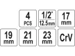 Keresztkulcs szétszedhető 1/2 col 17x19x21x23 mm YATO