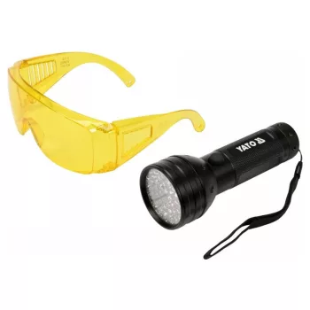 UV zseblámpa 51LED + szemüveg YATO