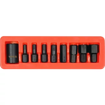   YATO Gépi imbusz bit készlet 9 részes 1/2" 6-19 mm dugókulcs adapterrel