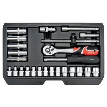 YATO Dugókulcs készlet 25 részes 1/4" 3,5-14 mm CrV