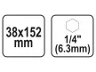 YATO Lapos fafúró bit befogású 38 x 152 mm