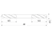 YATO Kétvégű csigafúró 3,2 x 49/9,5 mm HSS