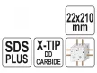 YATO Kőzetfúró 22 x 210/150 mm négyélű SDS-Plus