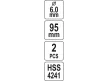 YATO Központosító fúró körkivágóhoz 6 x 95 mm (2 db/cs)
