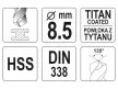 YATO Csigafúró 8,5 x 117/75 mm HSS-TiN