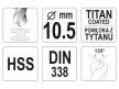 YATO Csigafúró 10,5 x 133/87 mm HSS-TiN