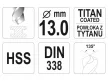 YATO Csigafúró 13,0 x 151/101 mm HSS-TiN