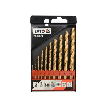 YATO Csigafúró készlet 10 részes 1-10 mm HSS-TiN