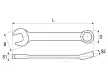 YATO Rövid csillag-villáskulcs 19 mm / 135 mm CrV