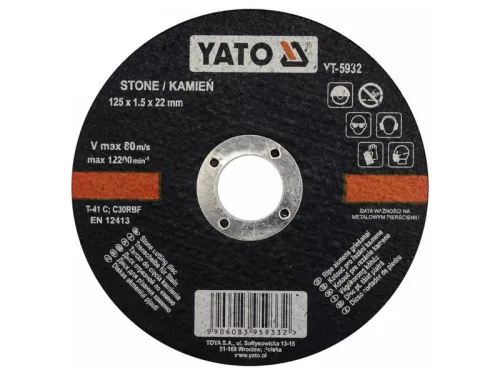 YATO Vágókorong kőre 125 x 1,5 x 22 mm