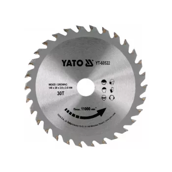 Fűrésztárcsa fához 140x20mm 30T YATO