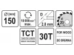 YATO Fűrésztárcsa fához 150 x 20 x 2,0 mm / 30T
