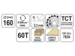 Fűrésztárcsa fához 160 x 20 mm 60T YATO