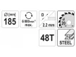 Fűrésztárcsa fémhez 185 x 20 x x 1,5 mm / 48T YATO