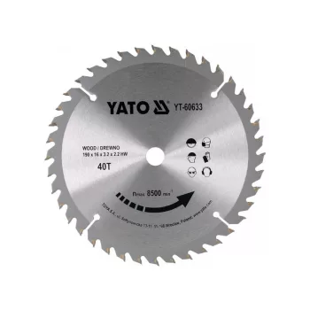 YATO Fűrésztárcsa fához 190 x 16 x 2,2 mm / 40T