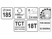 Fűrésztárcsa fához 185-20-18 YATO