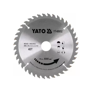 YATO Fűrésztárcsa fához 200 x 30 x 2,2 mm / 40T