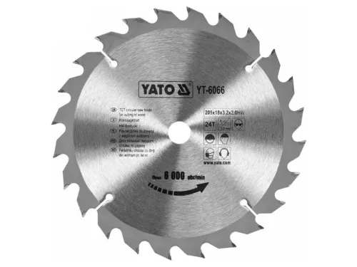 YATO Fűrésztárcsa fához 205 x 18 x 2,0 mm / 24T