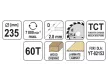 YATO Fűrésztárcsa fához 235 x 25,4 x 1,8 mm / 60T