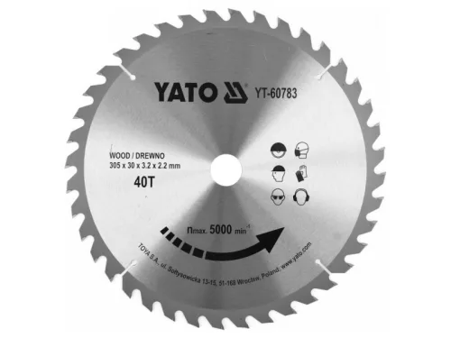 Fűrésztárcsa fához 305 x 30 x 2,2 mm / 40T YATO