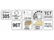 YATO Fűrésztárcsa fához 305 x 30 x 2,2 mm / 96T