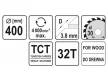 YATO Fűrésztárcsa fához 400 x 30 x 2,8 mm / 32T