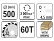 Fűrésztárcsa fához 500x32mm 60T YATO