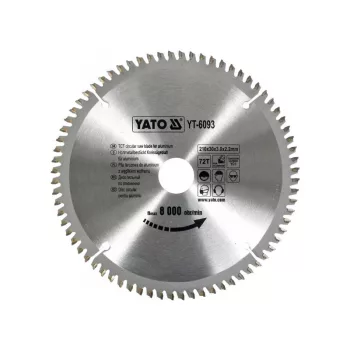 YATO Fűrésztárcsa alumíniumhoz 210 x 30 x 2,2 mm / 72T