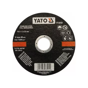 YATO Vágókorong fémre 115 x 1,2 x 22 mm inox