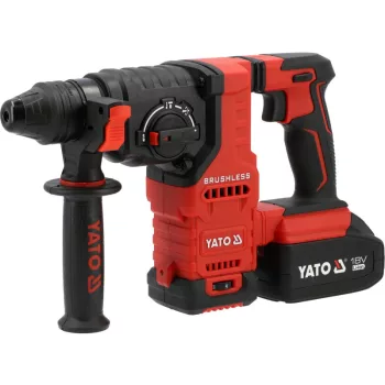   YATO Akkumulátoros fúrókalapács szénkefementes SDS-plus 18 V ( 1 x 4 Ah akksi és töltő )