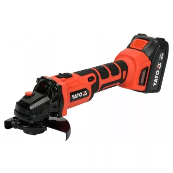   YATO Akkus sarokcsiszoló 125 mm szénkefe nélküli 18 V Li-Ion (1 x 3,0 Ah akku + töltő)