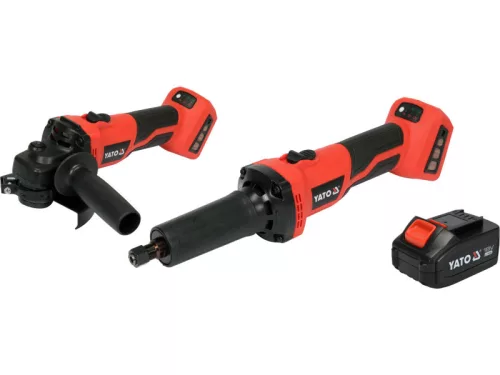 YATO Akkus csiszológép szett 18 V (1 x 4,0 Ah akku + töltő)(egyenes és sarokcsiszoló)