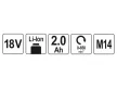 YATO Akkus keverőgép M14 18 V Li-Ion (1 x 2,0 Ah akku + töltő)
