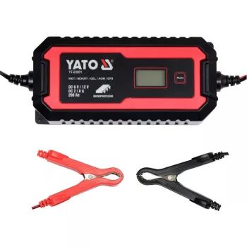   YATO Akkumulátor töltő 6/12 V 2/8 A max. 200 Ah LCD kijelző